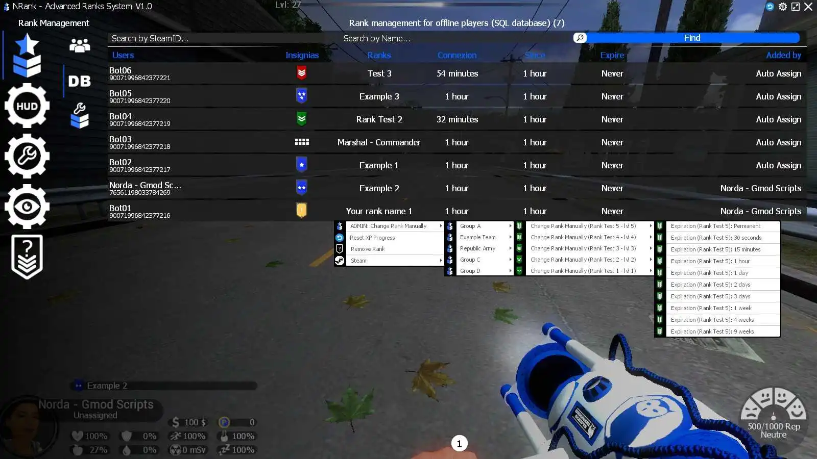 Gmod Ranking system database