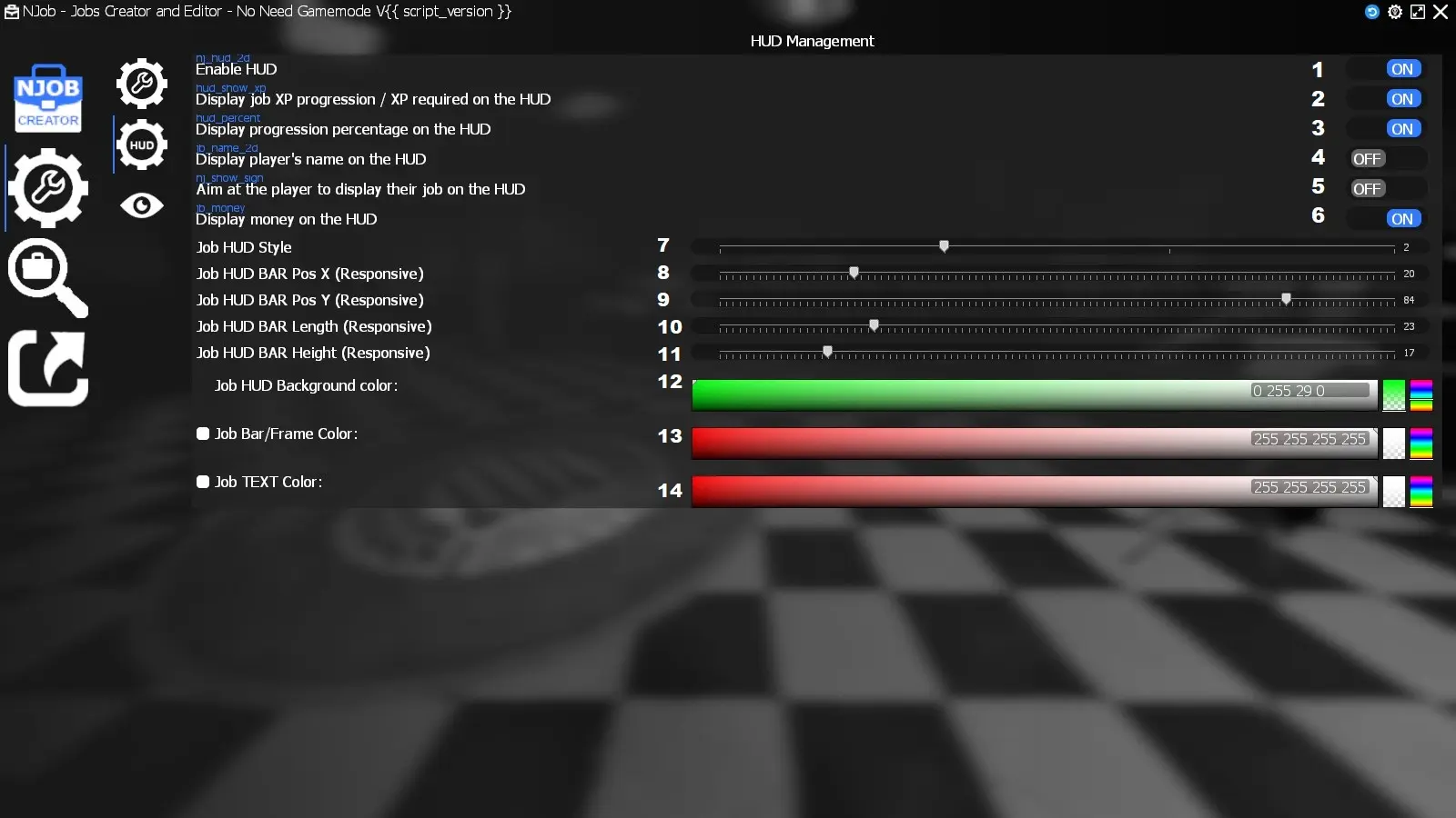 Gmod Job HUD customisation