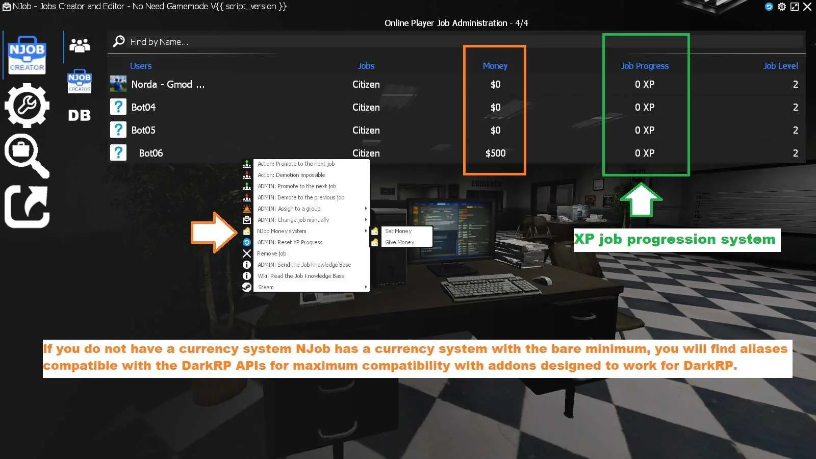 Panel to Set Money - Gmod NJob