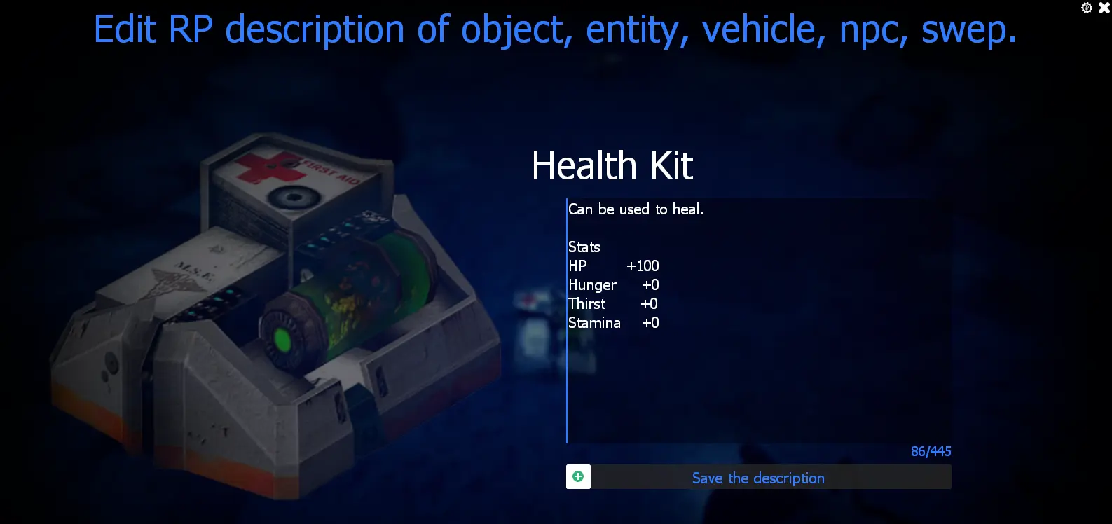 Entity RP Description