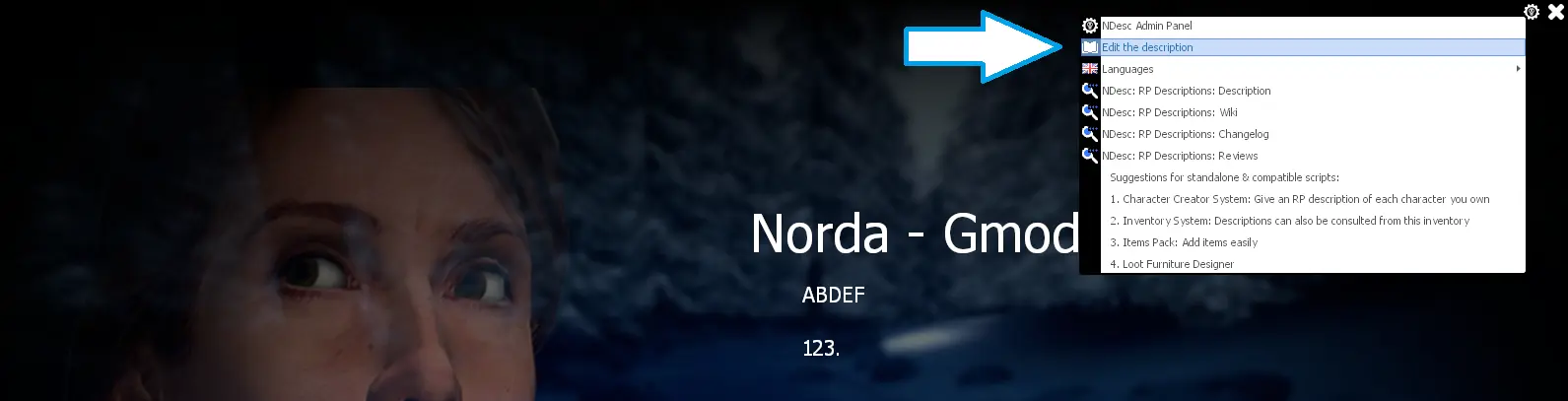 set rp description of player or character