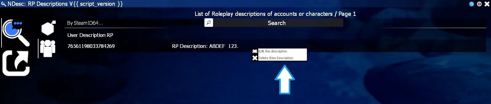 edit or delete an RP description on Gmod