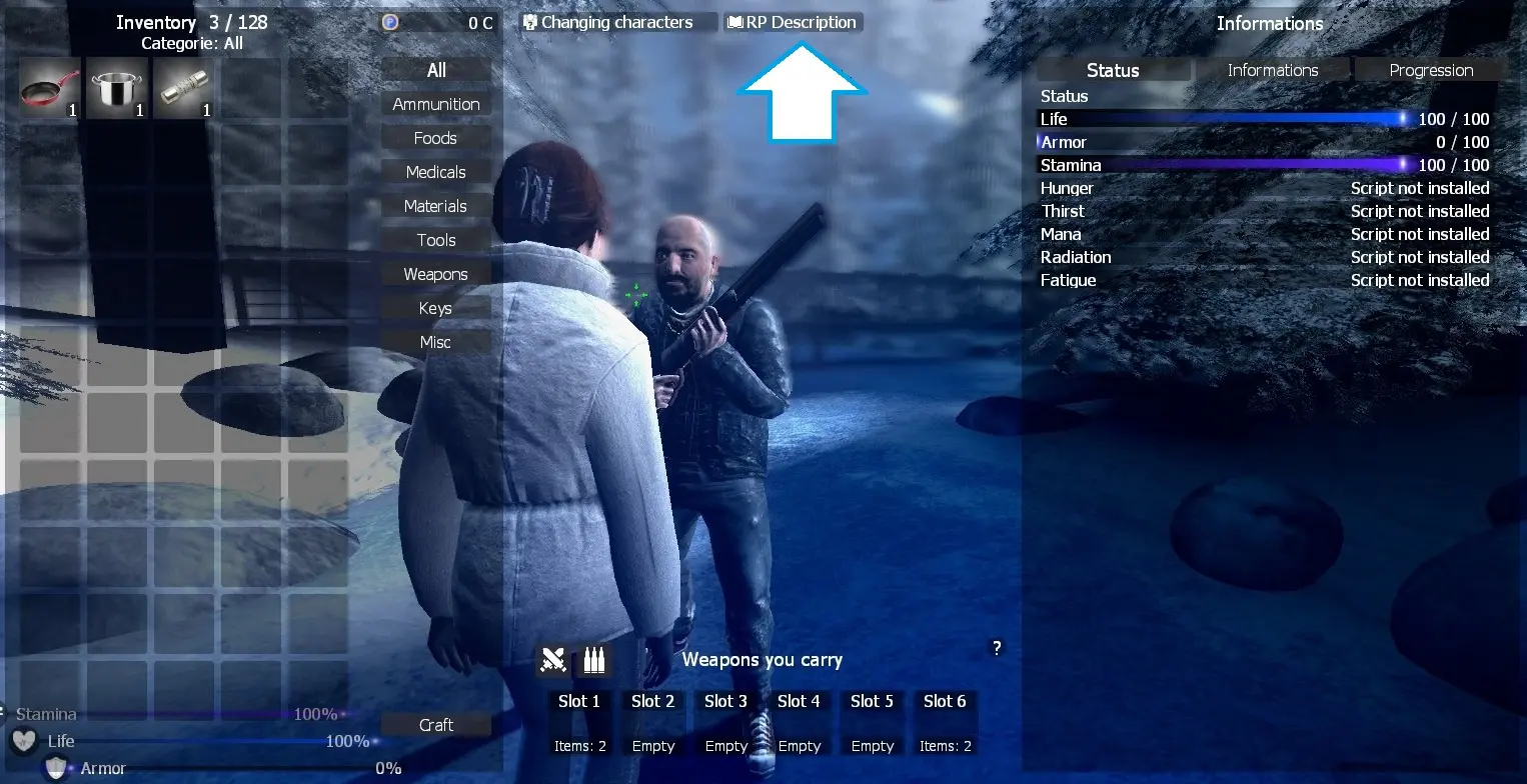 rp description button from Norda inventory system