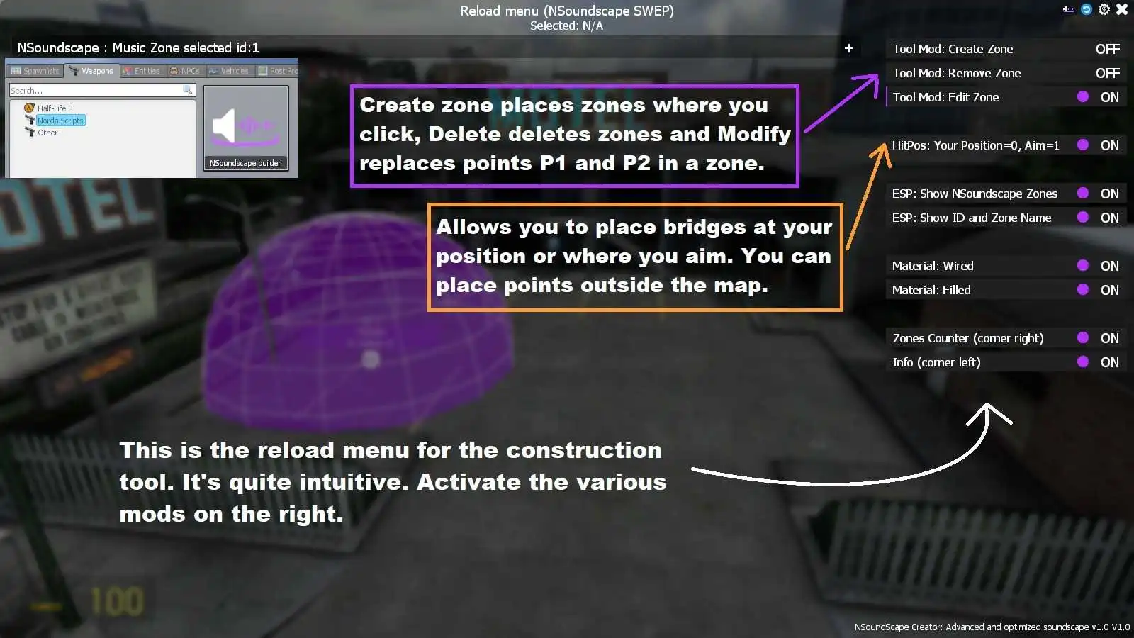 Reload menu Zone manager - Gmod NSoundscape