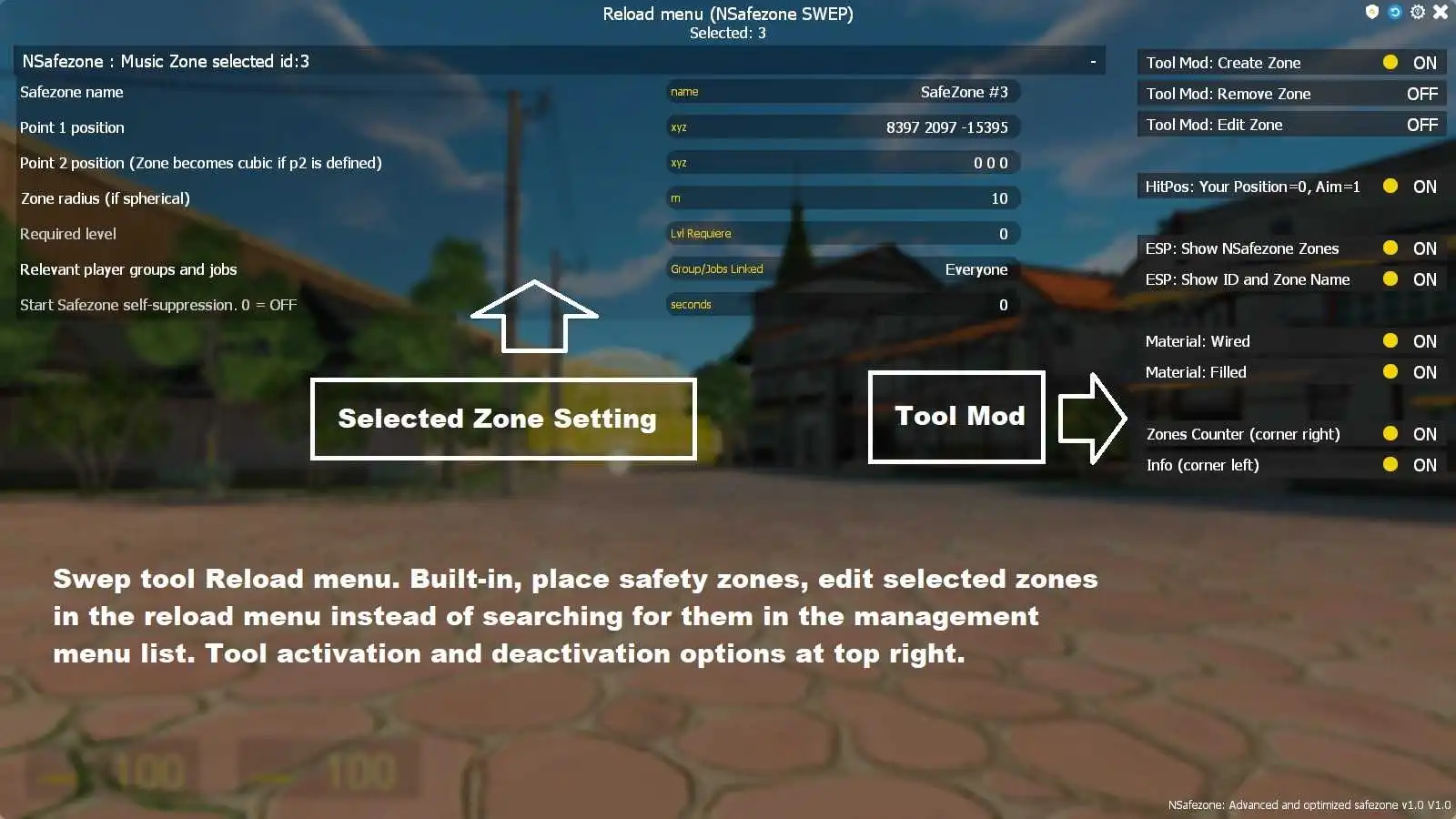 Swep tool Reload menu - NSafezone