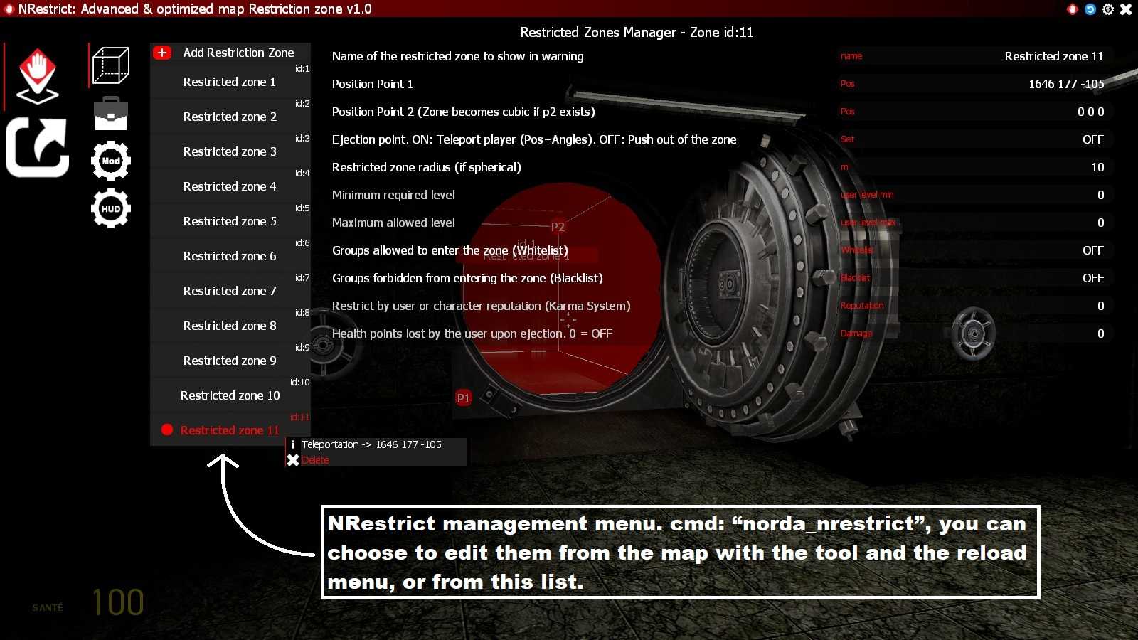 Delete Restricted Zone - NRestrict