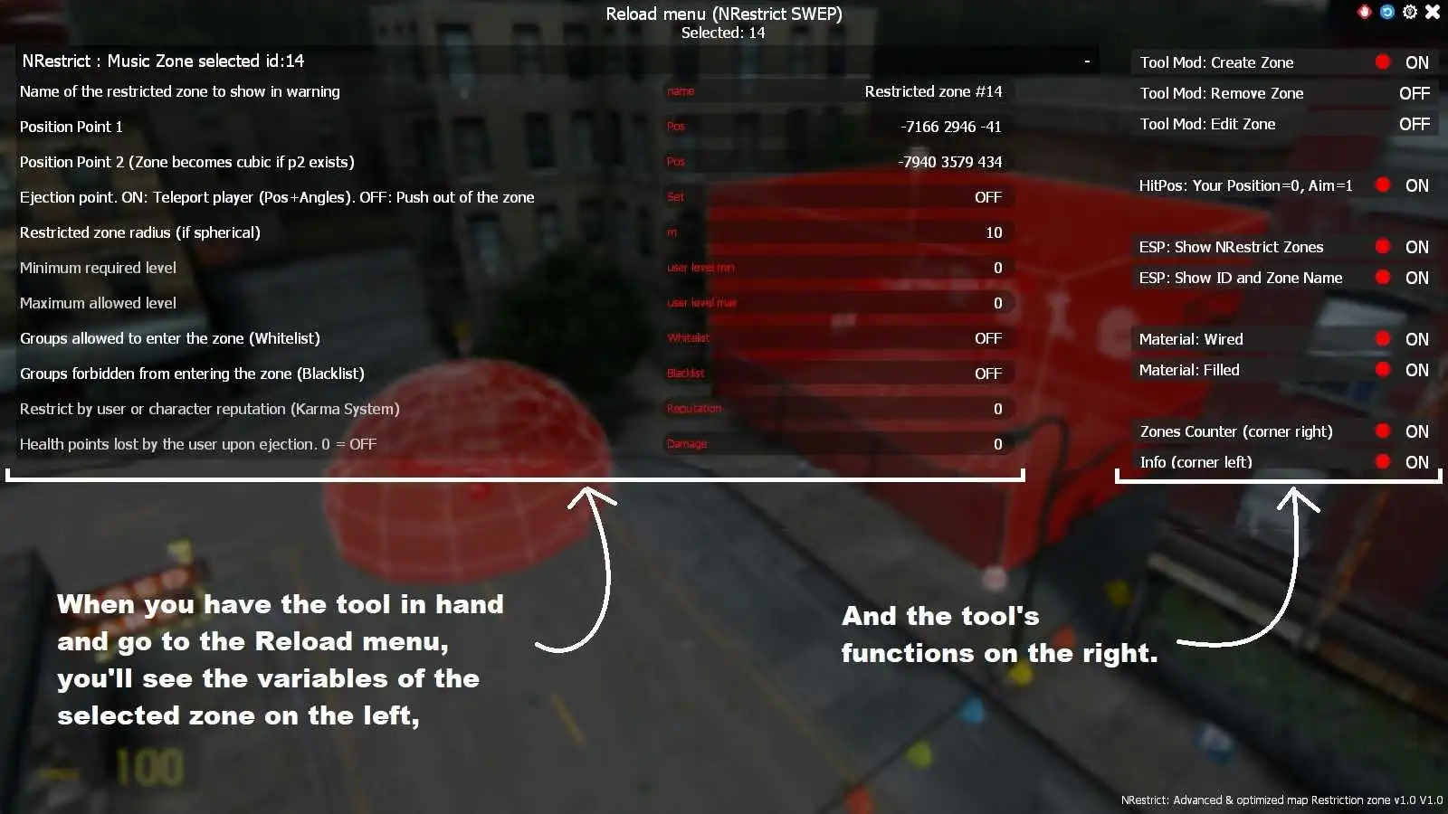 Reload Menu - Tool NRestrict