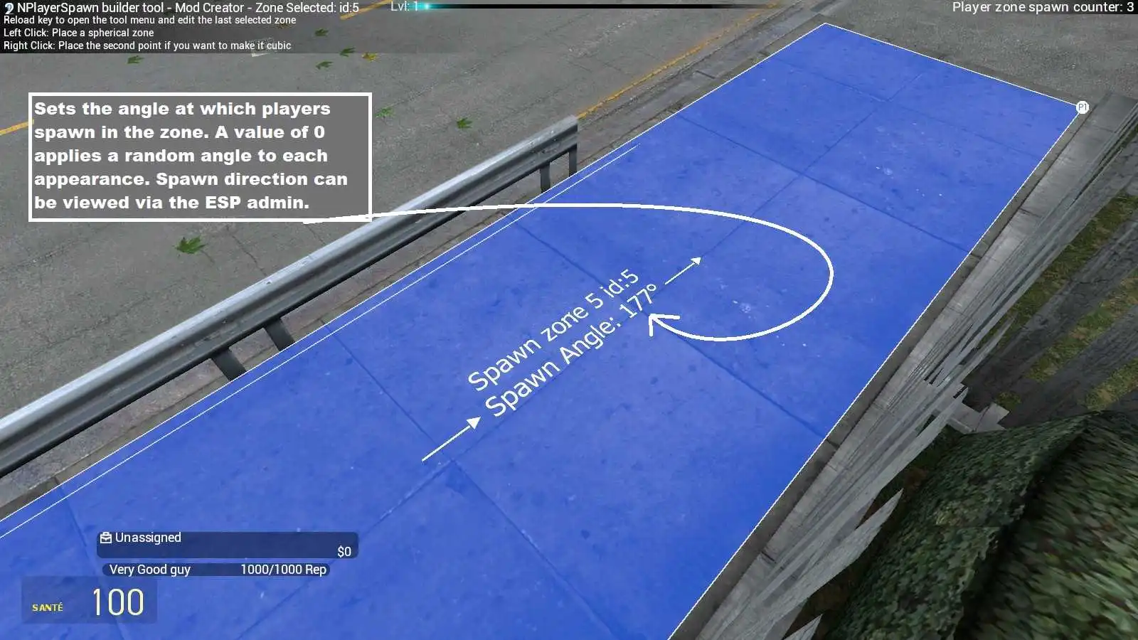 preview spawn angle visually