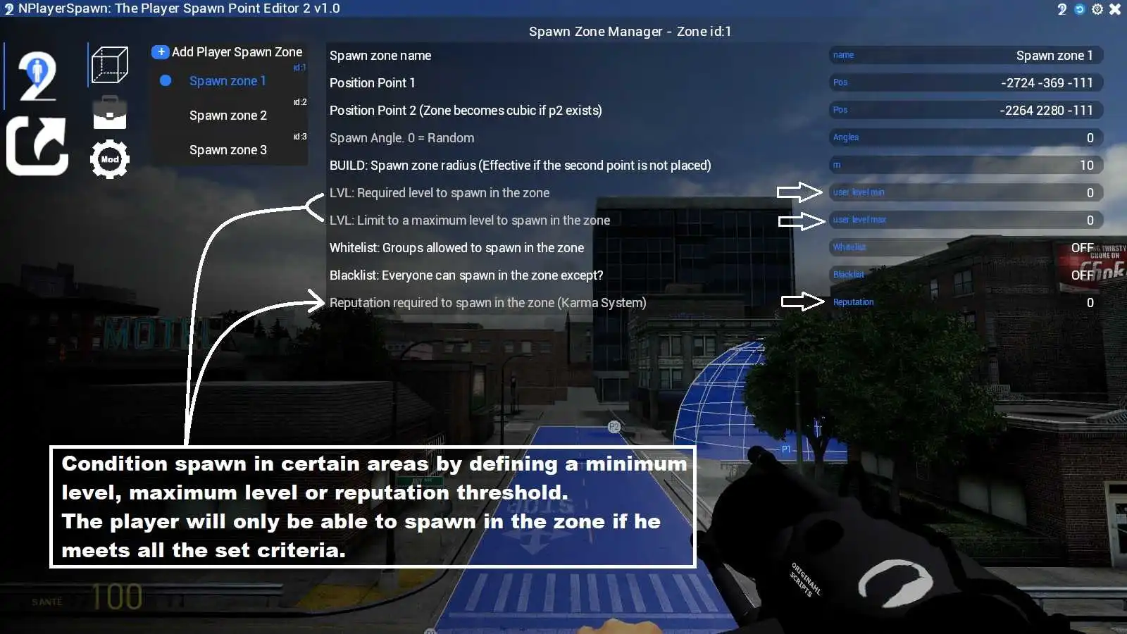 set spawn by min and max level
