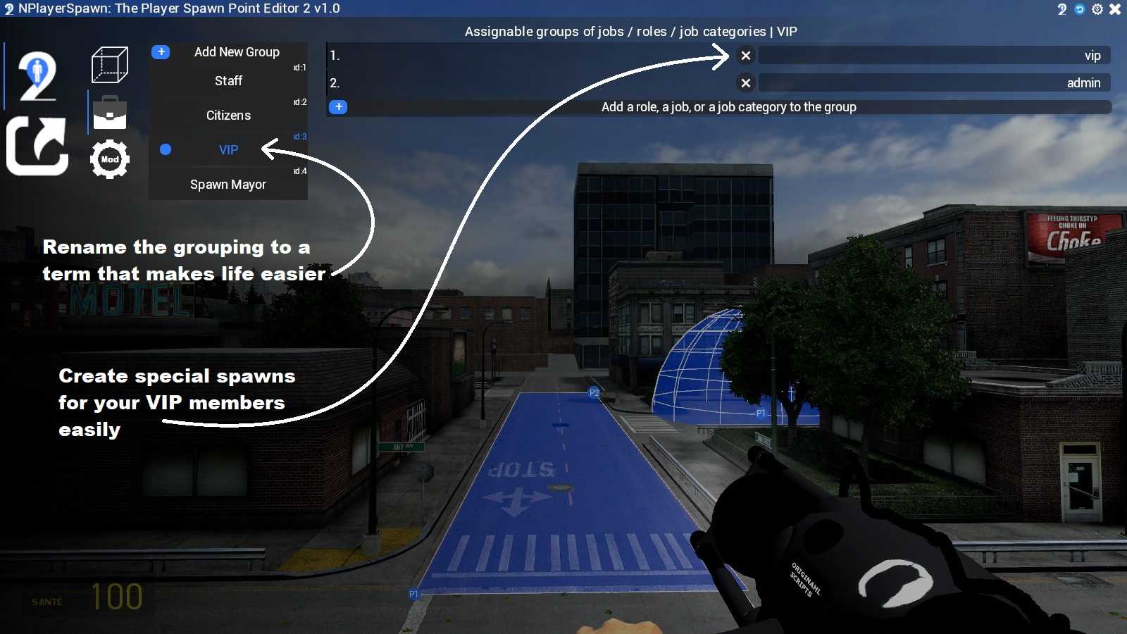 create a group to associate with VIP spawns